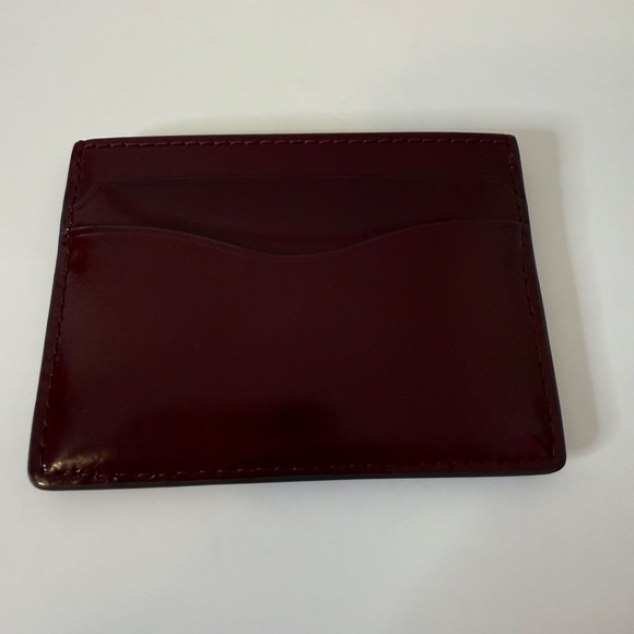 Tory Burch Emerson Patent Leather Slim Card Case Royal Burgundy NWT - Picture 4 of 4
